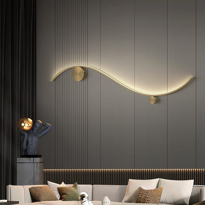 Minimalist Copper Silicone Wave Circle LED Sconce — Medium - Copper Color / Warm Light (3000K) / 220V-240V For UK/AU
