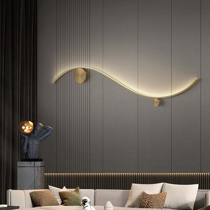Minimalist Copper Silicone Wave Circle LED Sconce — Medium - Copper Color / Warm Light (3000K) / 220V-240V For UK/AU