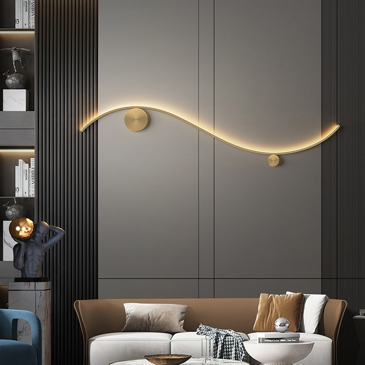 Minimalist Copper Silicone Wave Circle LED Sconce — Small - Black / White Light (5000K) / 110V-120V For US/CA