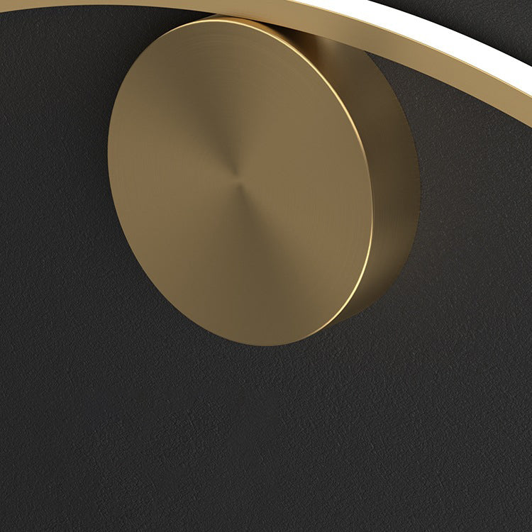 Minimalist Copper Silicone Wave Circle LED Sconce — Small - Black / Neutral Light (4000K) / 110V-120V For US/CA