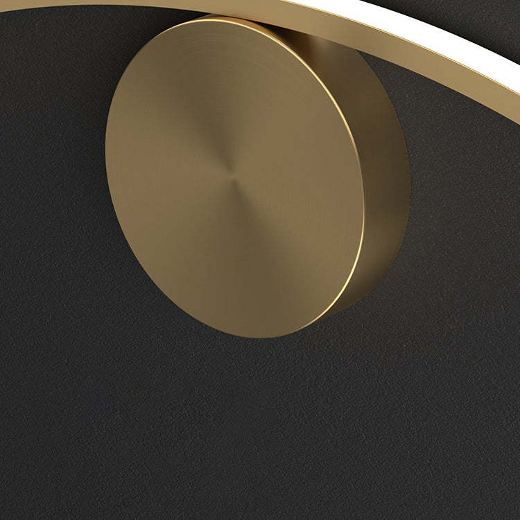 Minimalist Copper Silicone Wave Circle LED Sconce — Small - Black / Neutral Light (4000K) / 110V-120V For US/CA
