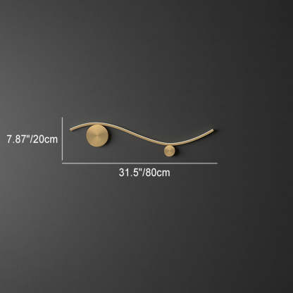 Minimalist Copper Silicone Wave Circle LED Sconce — Small - Copper Color / White Light (5000K) / 110V-120V For US/CA