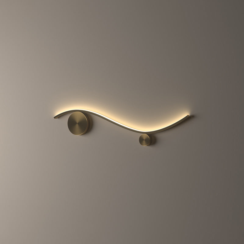Minimalist Copper Silicone Wave Circle LED Sconce — Medium - Copper Color / Neutral Light (4000K) / 220V-240V For UK/AU