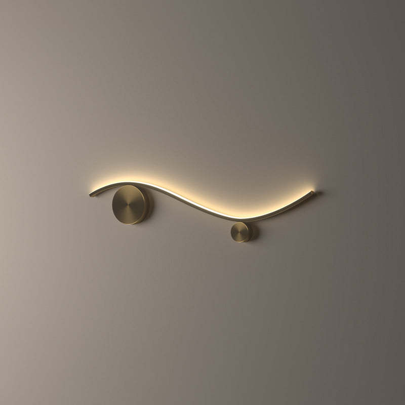 Minimalist Copper Silicone Wave Circle LED Sconce — Medium - Copper Color / Neutral Light (4000K) / 220V-240V For UK/AU