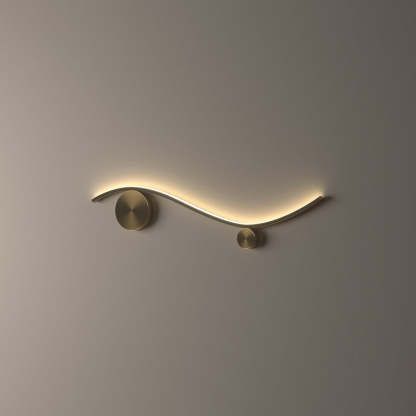 Minimalist Copper Silicone Wave Circle LED Sconce — Medium - Copper Color / Neutral Light (4000K) / 220V-240V For UK/AU