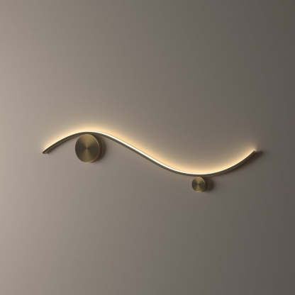 Minimalist Copper Silicone Wave Circle LED Sconce — Medium - Copper Color / White Light (5000K) / 110V-120V For US/CA