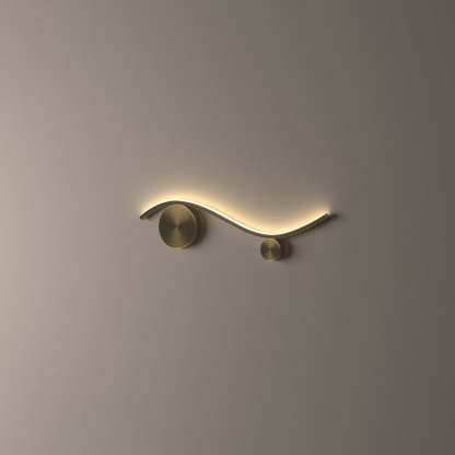 Minimalist Copper Silicone Wave Circle LED Sconce — Medium - Black / Warm Light (3000K) / 220V-240V For UK/AU