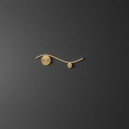Minimalist Copper Silicone Wave Circle LED Sconce — Medium - Black / Neutral Light (4000K) / 110V-120V For US/CA