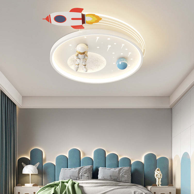 Kids Acrylic Metal Cloud Rocket Astronaut LED Flush Light