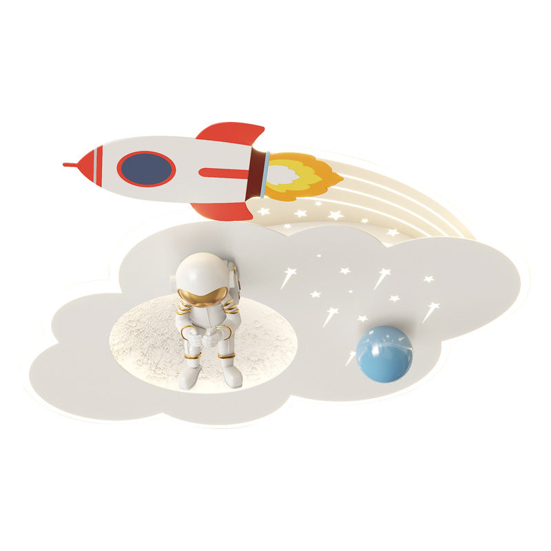 Kids Acrylic Metal Cloud Rocket Astronaut LED Flush Light