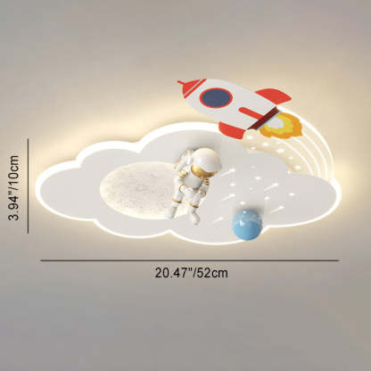 Kids Acrylic Metal Cloud Rocket Astronaut LED Flush Light