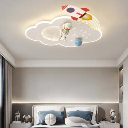 Kids Acrylic Metal Cloud Rocket Astronaut LED Flush Light