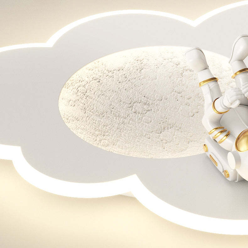 Kids Acrylic Metal Cloud Rocket Astronaut LED Flush Light