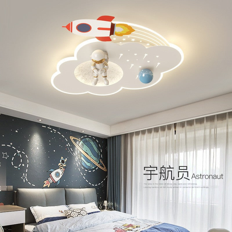 Kids Acrylic Metal Cloud Rocket Astronaut LED Flush Light
