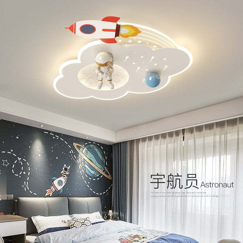 Kids Acrylic Metal Cloud Rocket Astronaut LED Flush Light