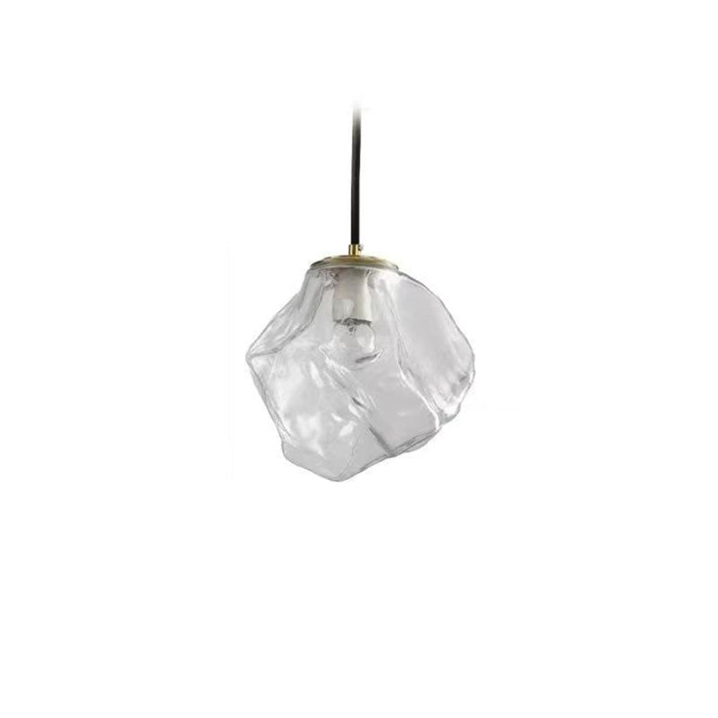 Minimalist Metal Glass Ice Cube Pendant Light