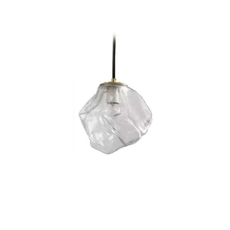 Minimalist Metal Glass Ice Cube Pendant Light