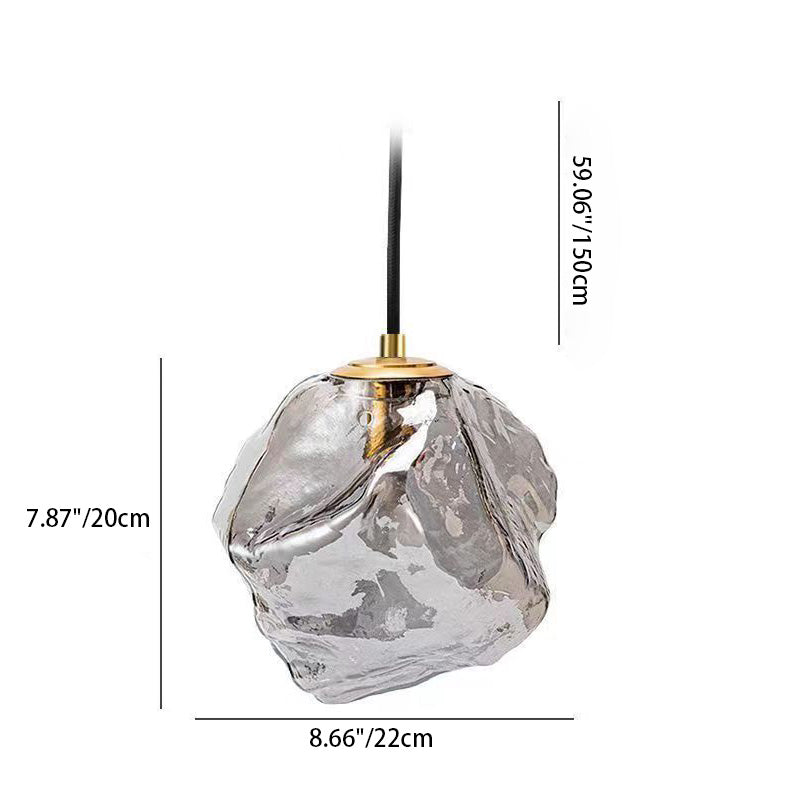 Minimalist Metal Glass Ice Cube Pendant Light — Transparent / 110V-120V For US/CA