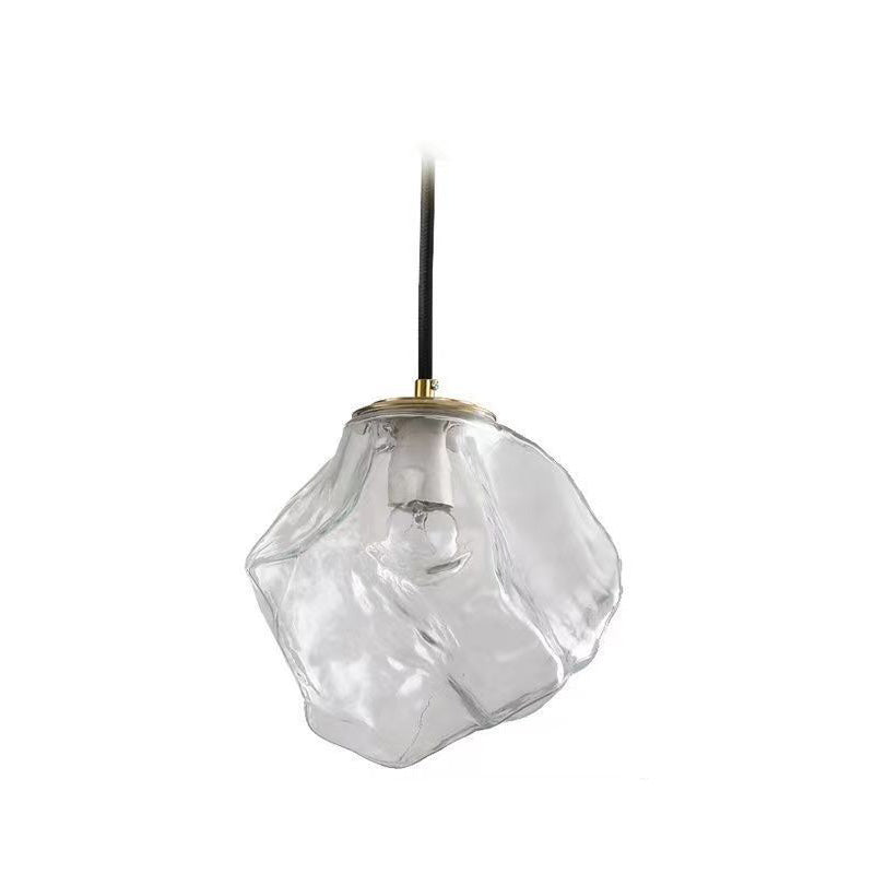 Minimalist Metal Glass Ice Cube Pendant Light