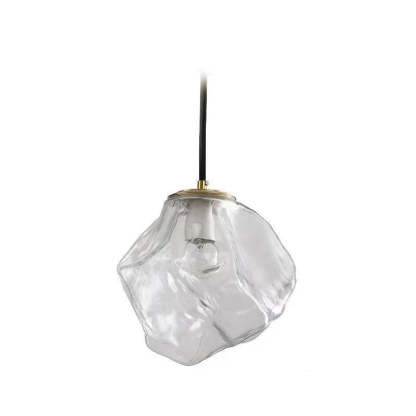 Minimalist Metal Glass Ice Cube Pendant Light