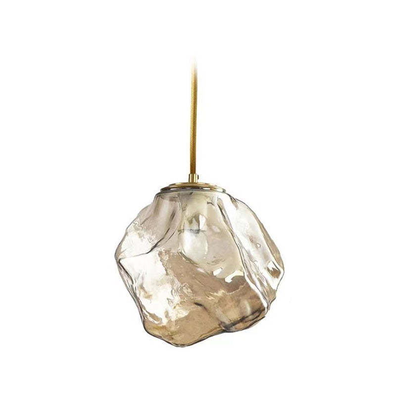 Minimalist Metal Glass Ice Cube Pendant Light