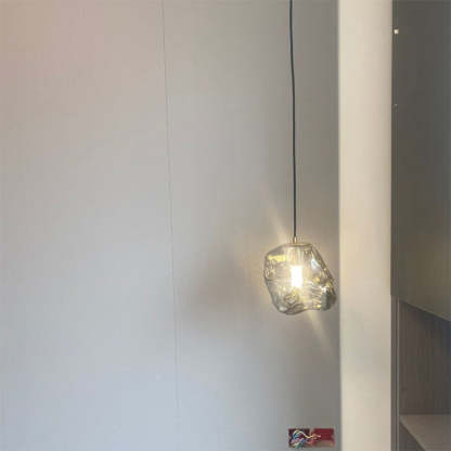 Minimalist Metal Glass Ice Cube Pendant Light — Anthracite Grey / 220V-240V For UK/AU