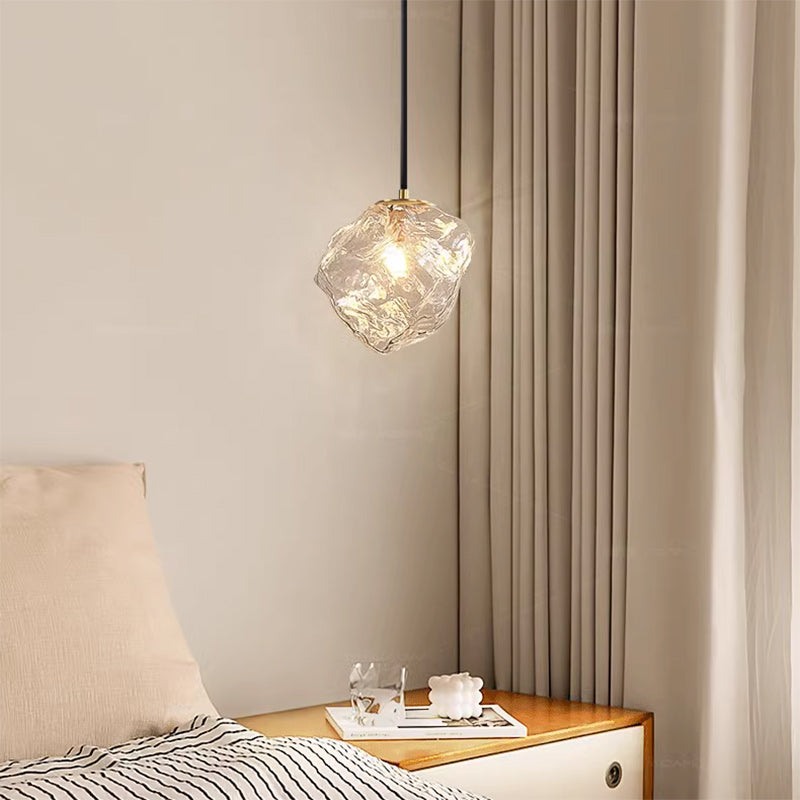 Minimalist Metal Glass Ice Cube Pendant Light