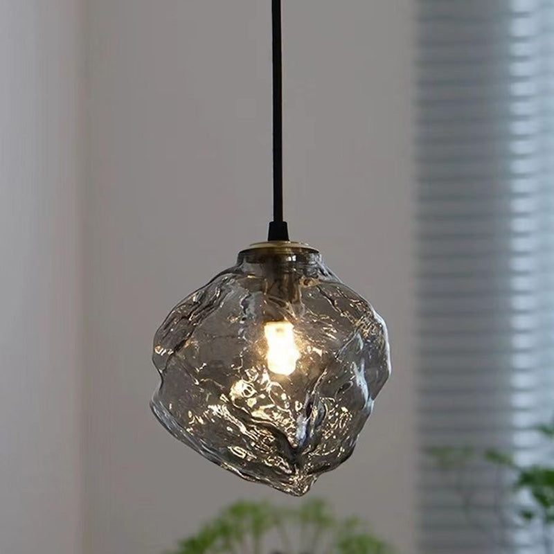 Minimalist Metal Glass Ice Cube Pendant Light — Transparent / 220V-240V For UK/AU