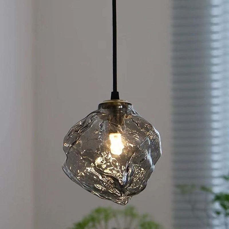 Minimalist Metal Glass Ice Cube Pendant Light — Transparent / 220V-240V For UK/AU