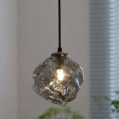 Minimalist Metal Glass Ice Cube Pendant Light — Transparent / 220V-240V For UK/AU