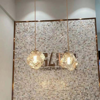 Minimalist Metal Glass Ice Cube Pendant Light
