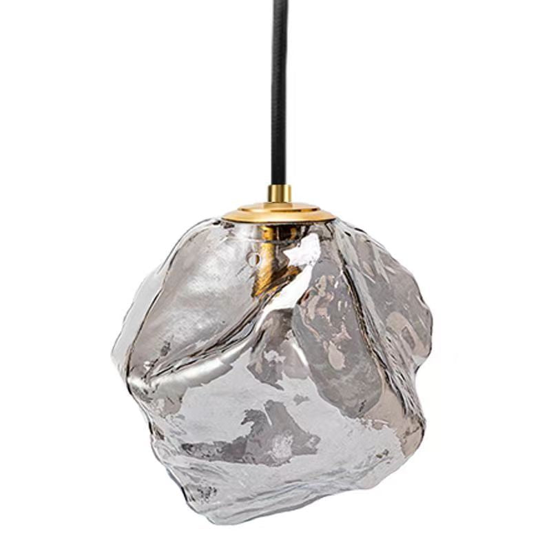 Minimalist Metal Glass Ice Cube Pendant Light