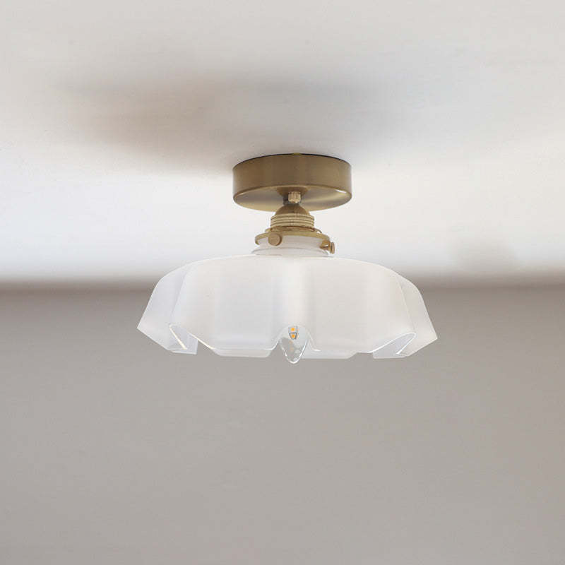 Lighom traditional folded semi-flush white semi-flush mount light — 110V-120V (US/CA