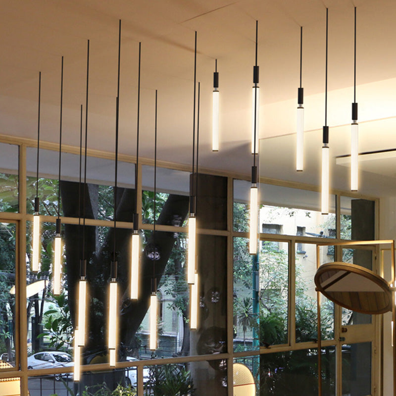 Minimalist Aluminum Acrylic Strip LED Bedside Pendant Light