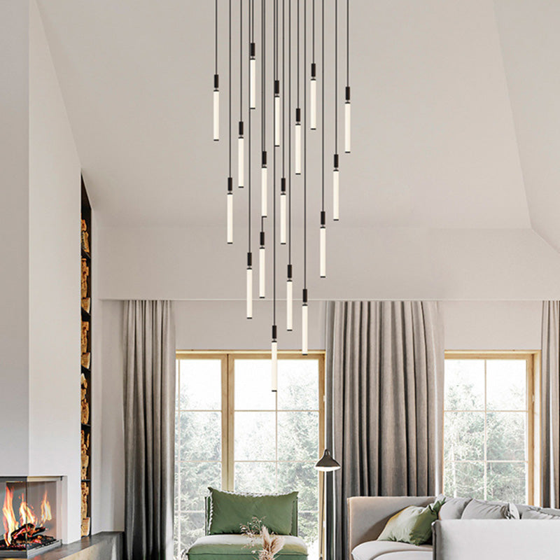 Minimalist Aluminum Acrylic Strip LED Bedside Pendant Light