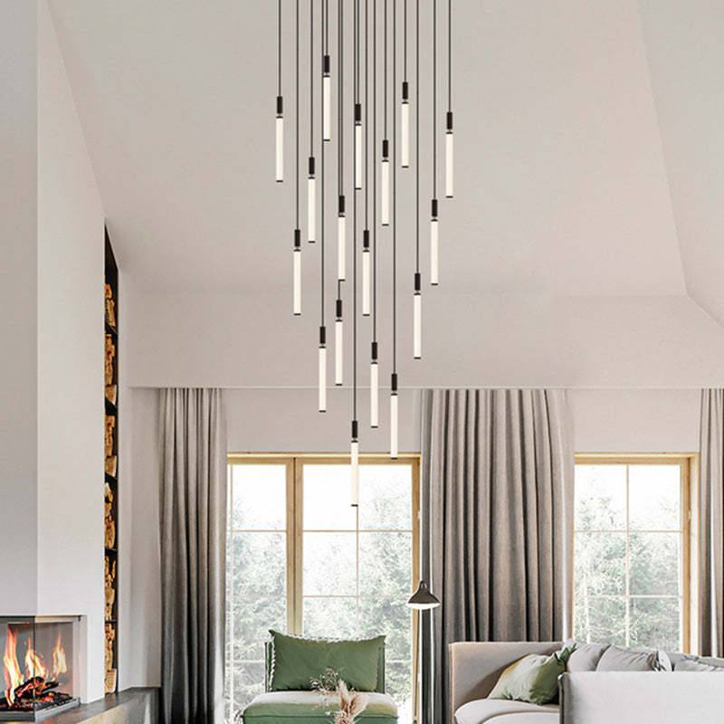 Minimalist Aluminum Acrylic Strip LED Bedside Pendant Light