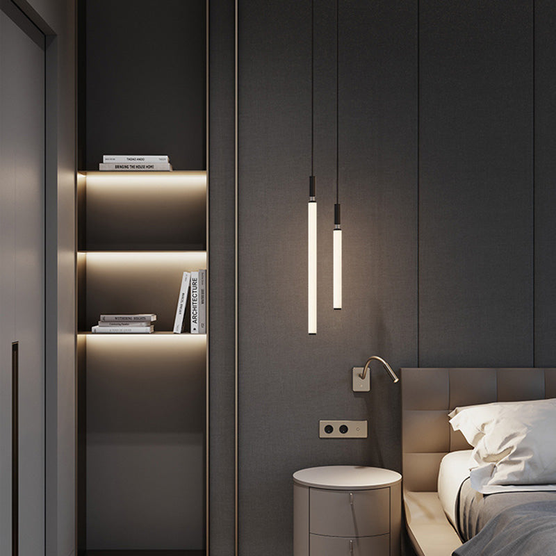 Minimalist Aluminum Acrylic Strip LED Bedside Pendant Light