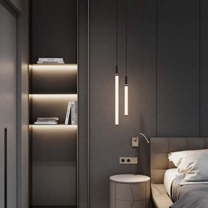 Minimalist Aluminum Acrylic Strip LED Bedside Pendant Light