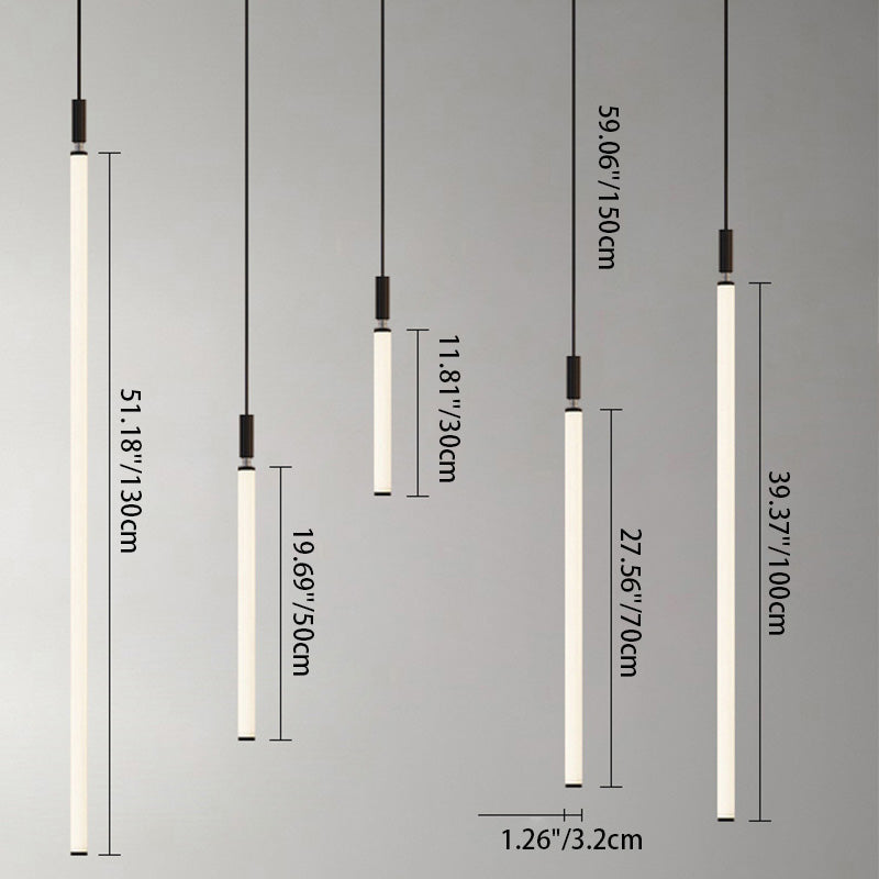 Minimalist Aluminum Acrylic Strip LED Bedside Pendant Light