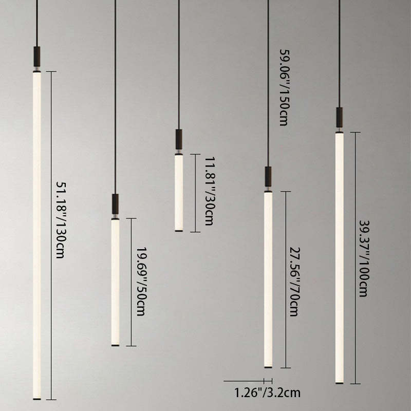 Minimalist Aluminum Acrylic Strip LED Bedside Pendant Light