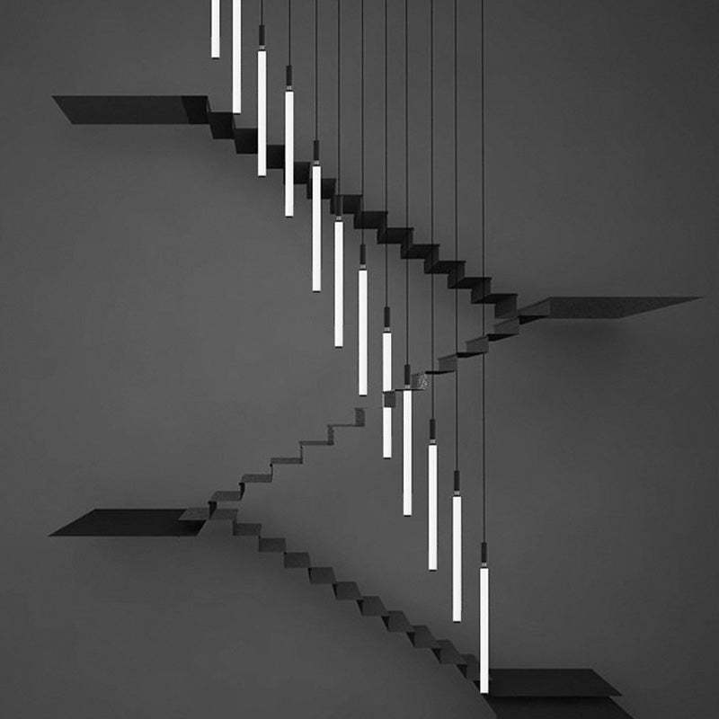 Minimalist Aluminum Acrylic Strip LED Bedside Pendant Light