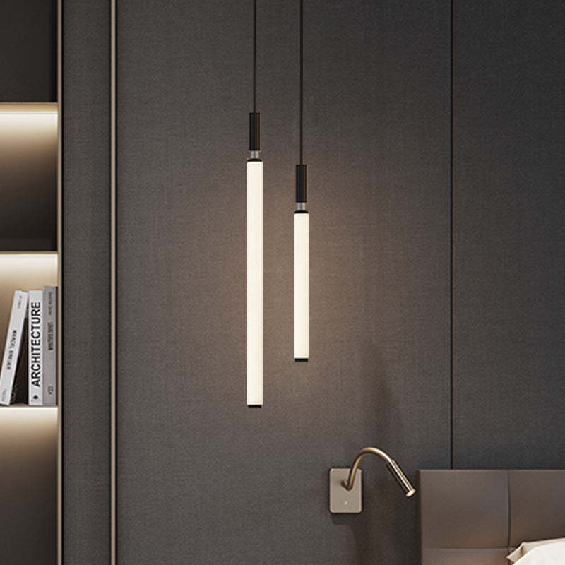 Minimalist Aluminum Acrylic Strip LED Bedside Pendant Light