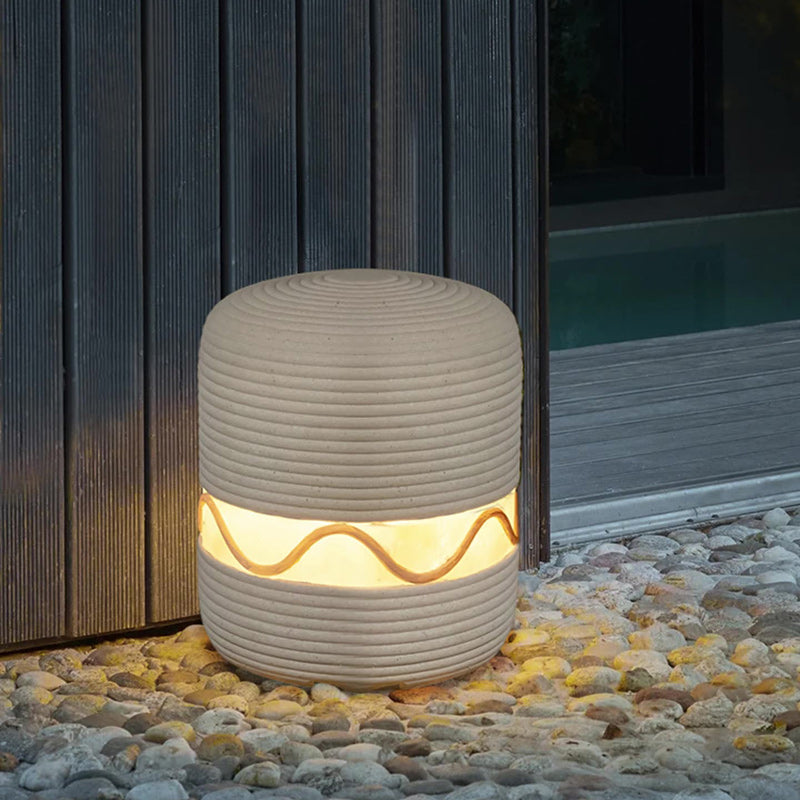 Japanese Solar Resin Cylinder LED Outdoor Landscape Light