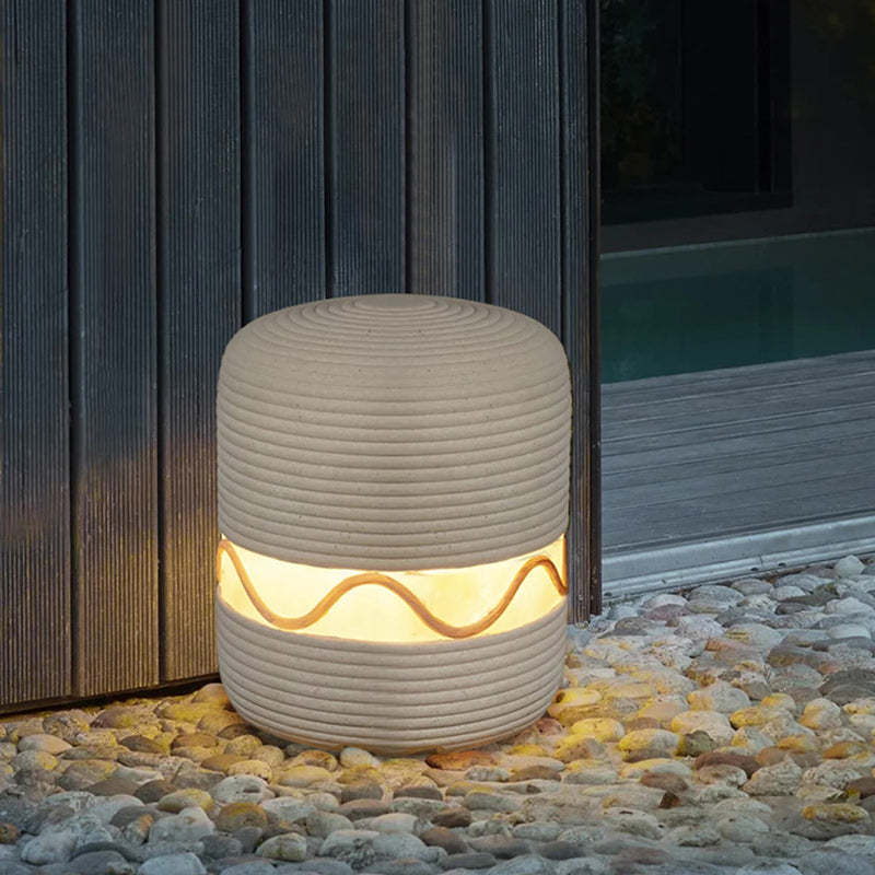 Japanese Solar Resin Cylinder LED Outdoor Landscape Light