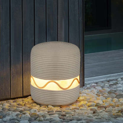 Japanese Solar Resin Cylinder LED Outdoor Landscape Light