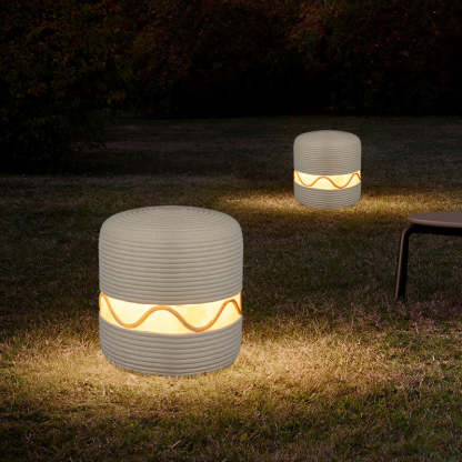 Japanese Solar Resin Cylinder LED Outdoor Landscape Light