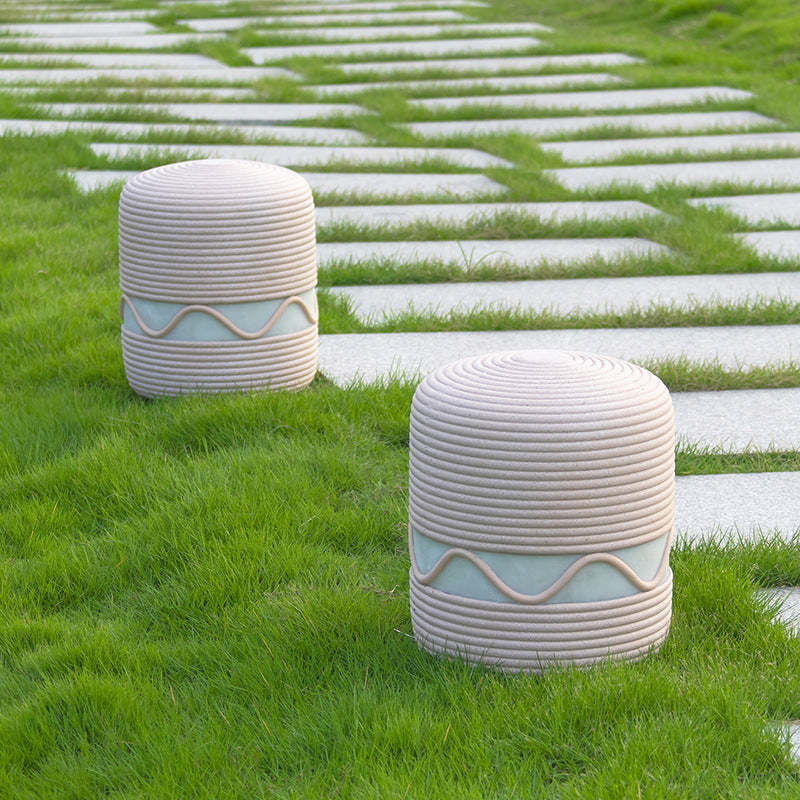Japanese Solar Resin Cylinder LED Outdoor Landscape Light