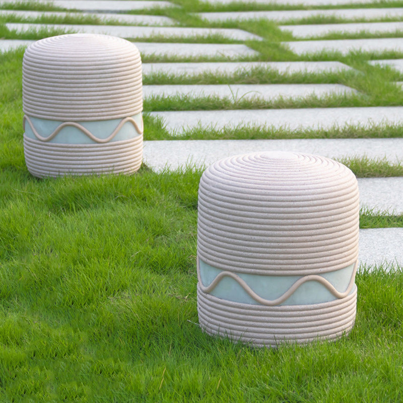 Japanese Solar Resin Cylinder LED Outdoor Landscape Light