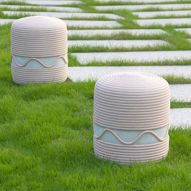 Japanese Solar Resin Cylinder LED Outdoor Landscape Light
