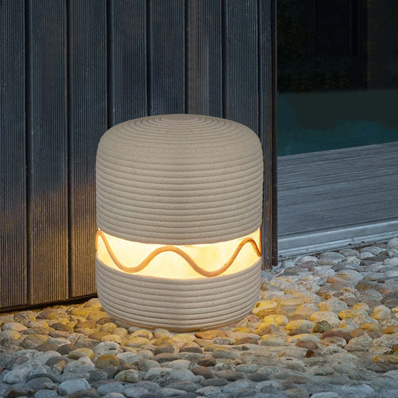 Japanese Solar Resin Cylinder LED Outdoor Landscape Light